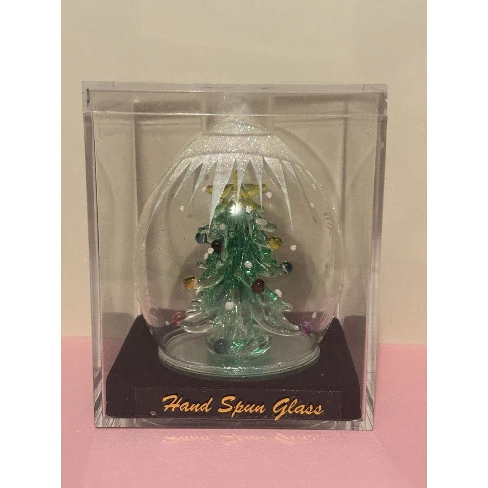 Vintage Hand Spun Glass Christmas Tree Ornament Unique Treasures Collection
